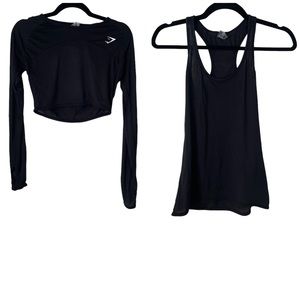 Gymshark Two Piece Tank/Long Sleeve Crop Combo Size Small